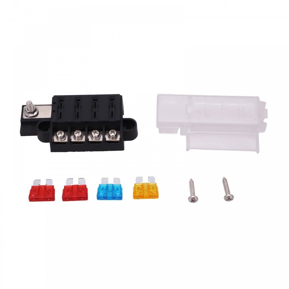 Hộp cầu chì 4 chiều 12 Volt 24 Volt Giá đỡ nhỏ gọn cho xe tải sử dụng hàng hải