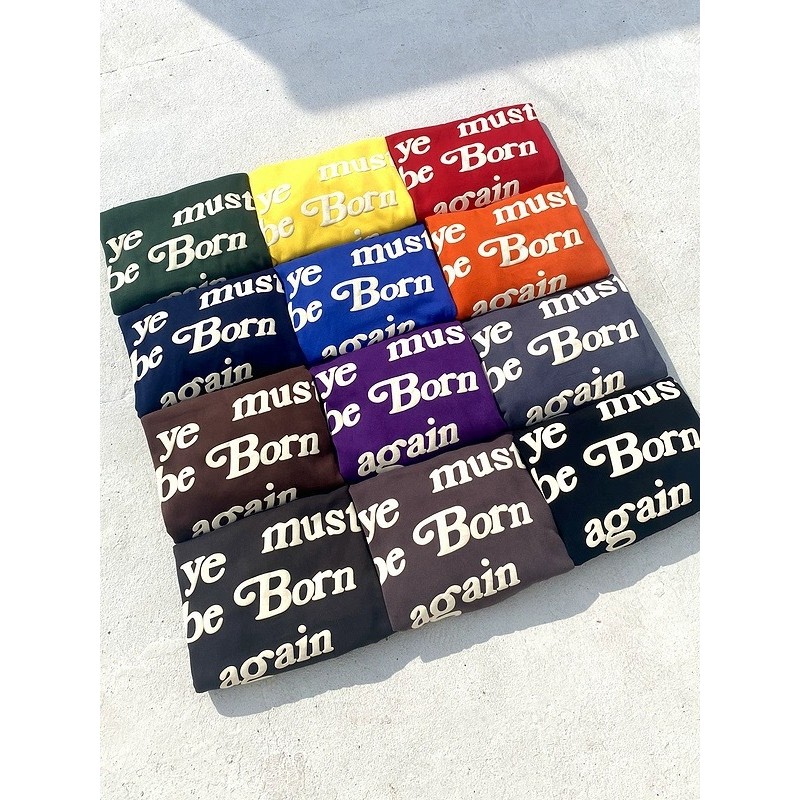 UM3H CPFM Foam-printed loose-fitting sweatshirt KANYE Men's fleece-lined hoodie INS