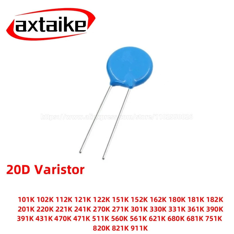 5 Điện trở biến thể dòng 20D 20D391K / 20D471K / 20D162K MOV chì xuyên tâm, Bảo vệ quá áp để ức chế 