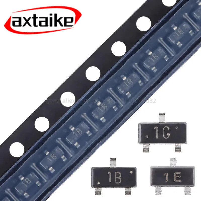 100 CÁI BC847 BC846 BC846A 1A BC846B 1B BC847A 1E BC847B 1F BC847C 1G SOT-23 SMD NPN 45V 65V 100mA 0