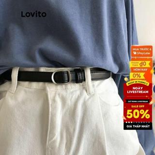 Lovito Thắt lưng thông thường Thắt lưng không xốp cơ bản trơn dành cho nữ L38ED003 (Mocha Nâu / Đen)