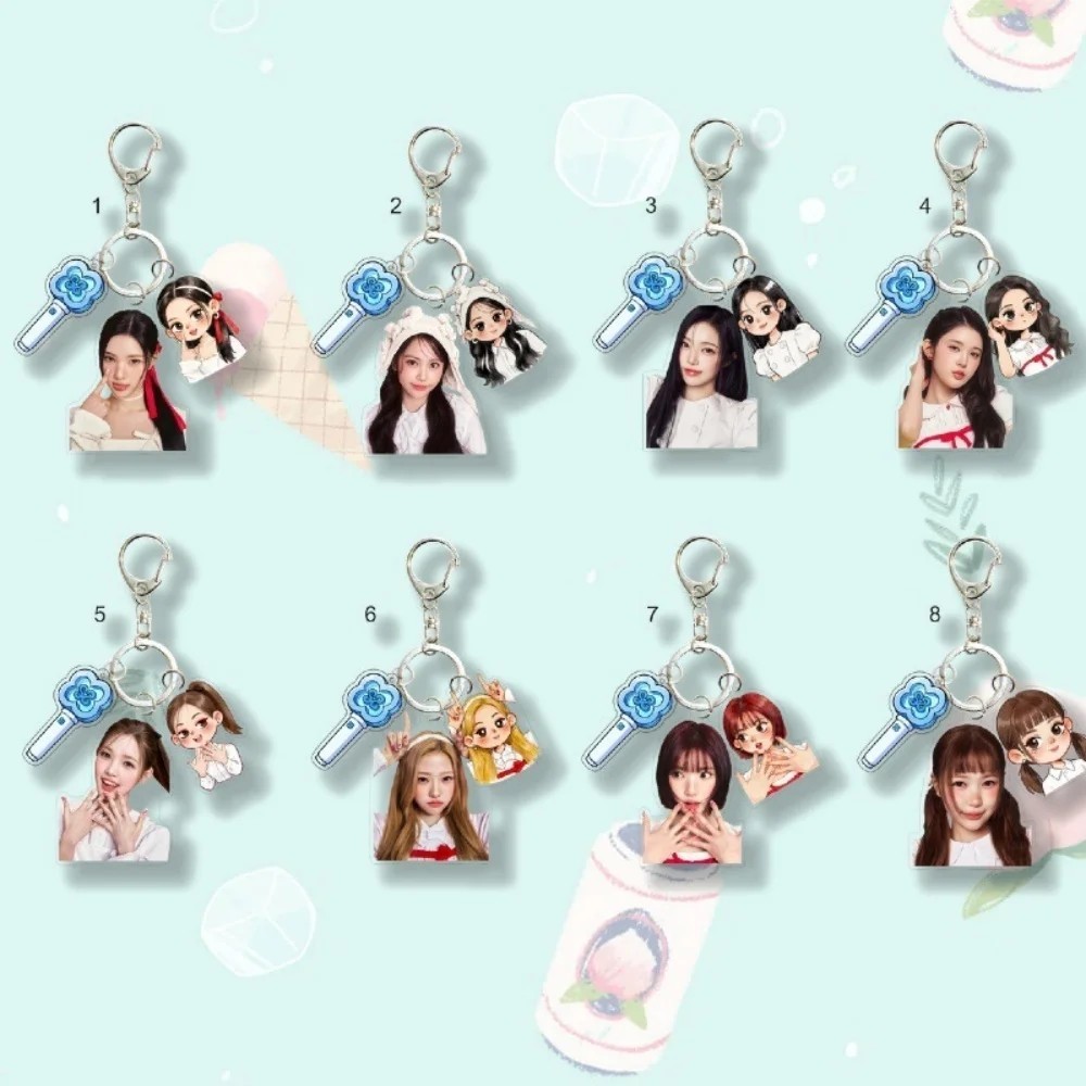 Móc khóa Kpop CSR Hearts2Hearts 3 mảnh Mica Acrylic in hình idol Jiwoo Carmen Yuha Juun Chibi dễ thư