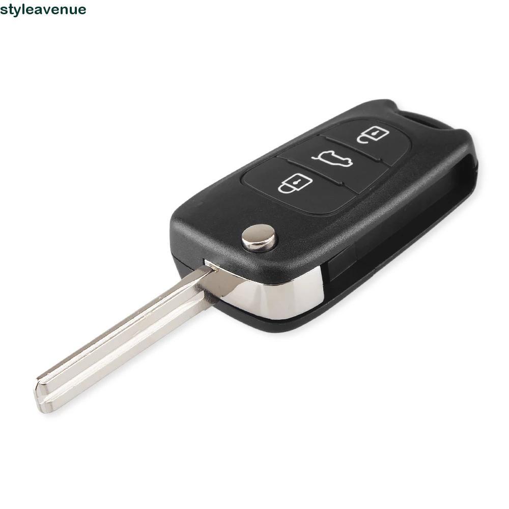 STYLEAVENUE Vỏ chìa khóa ô tô thay thế cho phụ kiện ô tô Hyundai cho Kia K2 K5 Black Picanto Flip Fo