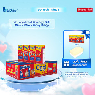 [THÙNG 48 HỘP] Sữa uống Oggi Gold hộp 110ml/180ml - Giúp tăng cân khoẻ, hỗ trợ phát triển toàn diện
