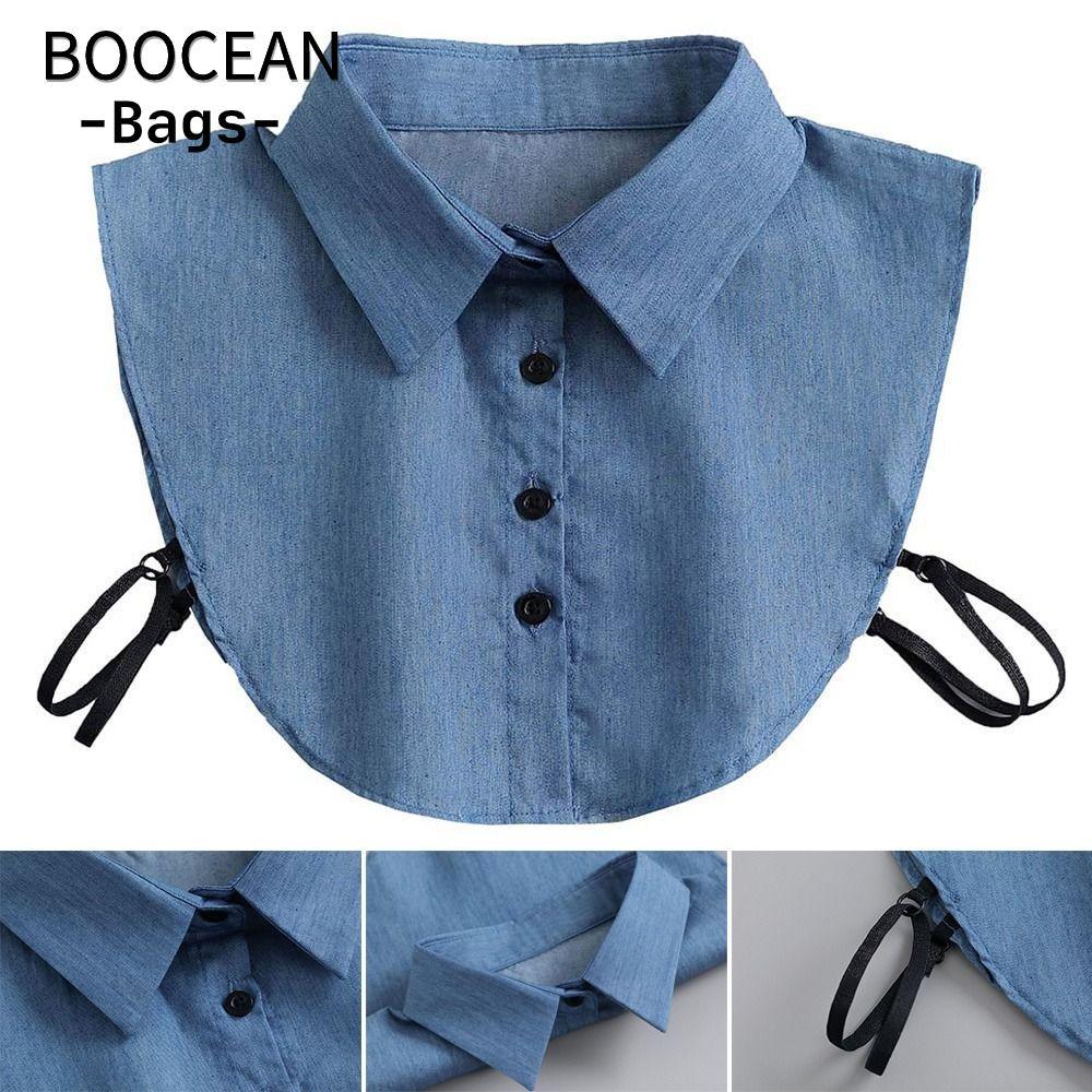Áo Sơ Mi BOOCEAN Cổ Giả Thời Trang Cotton Có Thể Tháo Rời Ve Áo