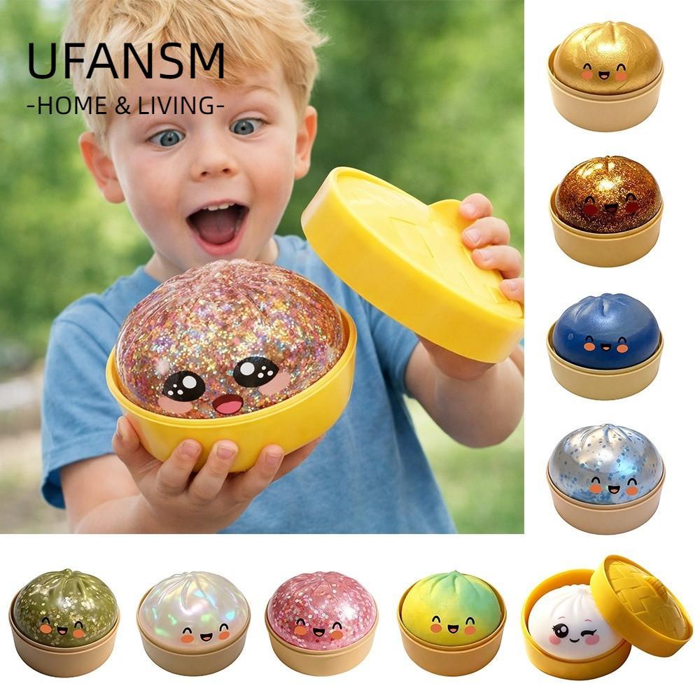 UFASM Bánh Bao Đồ Chơi Squishy, Lấp Lánh Mềm Hấp Nhồi Bông Squishy Pinch Le, Với Máy Hấp Phục Hồi Ch