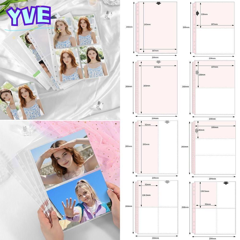 YVE Photocard Binder Tờ, Trong Suốt B5 Nhiều Túi Tay, PP Acid Free Kpop Photocard Binder