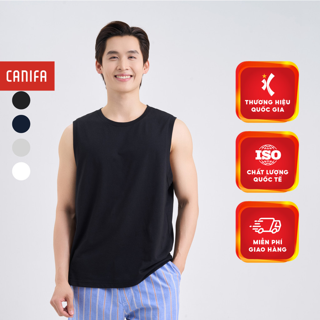 Combo 2 áo mặc nhà nam CANIFA chất liệu cotton 8LA25A003 8LA25A004