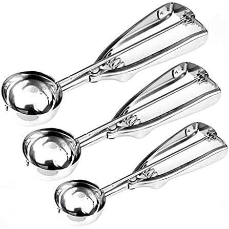 Muỗng Bánh Quy Cho Bộ 3, Muỗng Kem Inox, 1 Tbsp / 2 Tbsp / 3 Tbsp Cookie Dough Scoop Cho Cookie Cupc