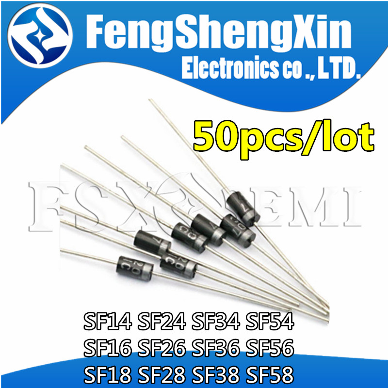 Bộ 50 SF14 SF24 SF34 SF54 SF16 SF26 SF36 SF56 SF18 SF28 SF38 SF58 DIP điốt phục hồi siêu nhanh 400 /