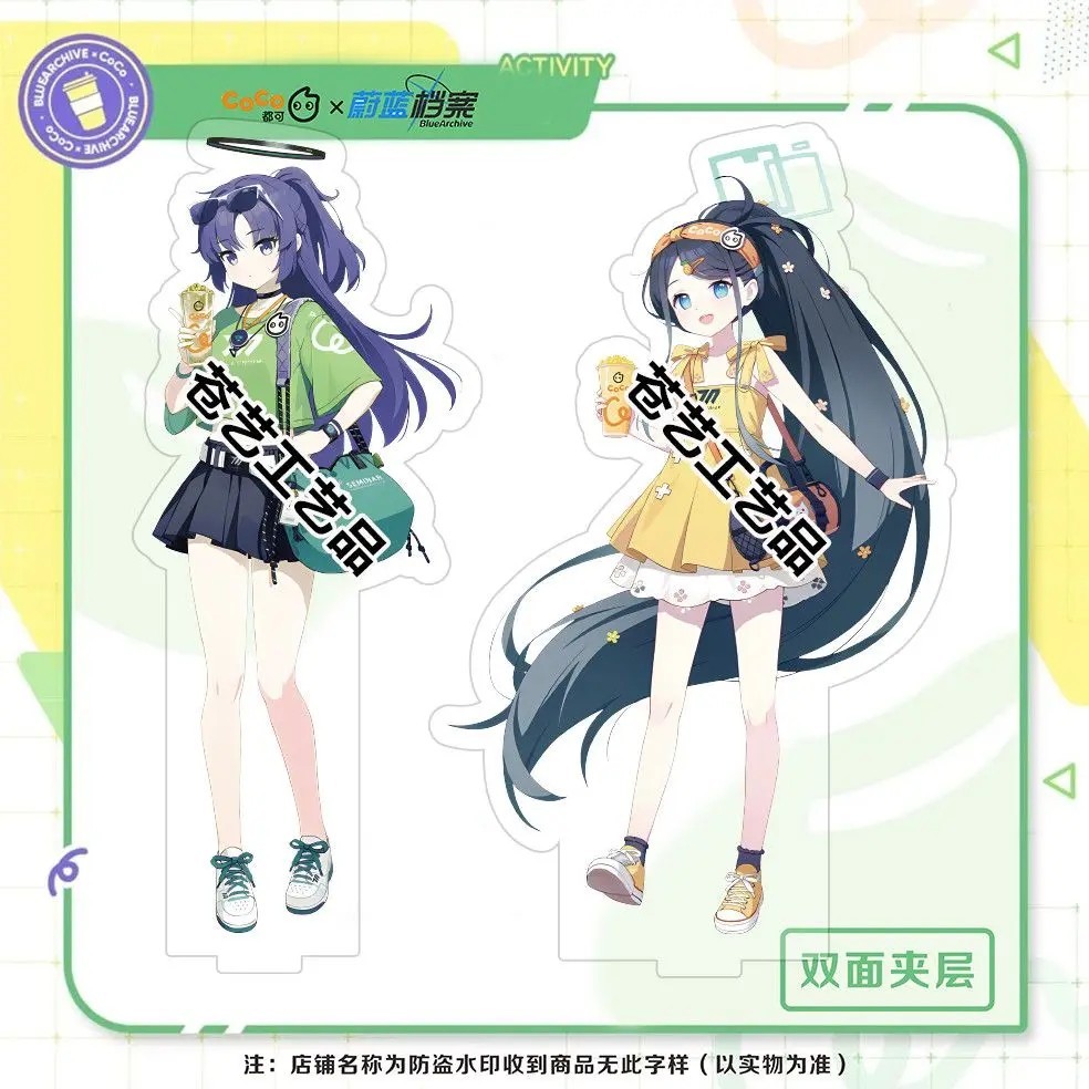 Standee Blue Archive Arisu Yuuka Coco mô hình anime mica đứng trang trí bàn học quà tặng game thủ mô