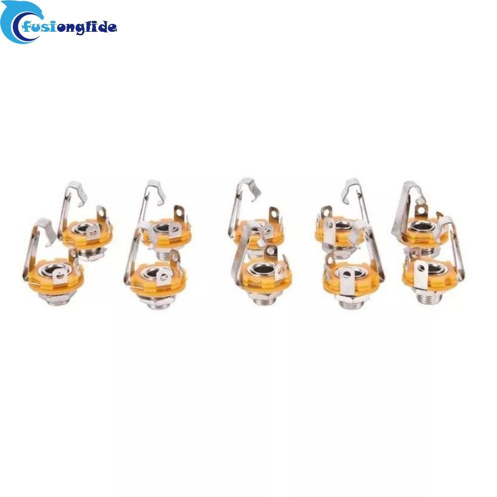 FUSIONGLIDE 10 Chiếc Jack Đầu Vào Đàn Guitar Điện, 1 / 4 "(6.35mm) Đàn Guitar Kim Loại Mono Jack Ổ C
