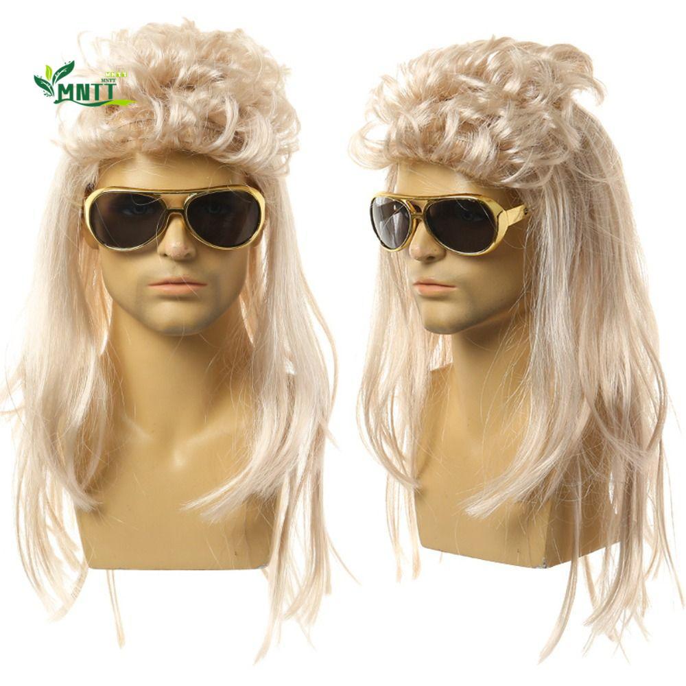 MNTT Tóc Giả Cosplay Nam Mềm Mại Tự Nhiên Chống Nóng Phù Hợp Cho Style 70s 80s Disco Hippie Punk