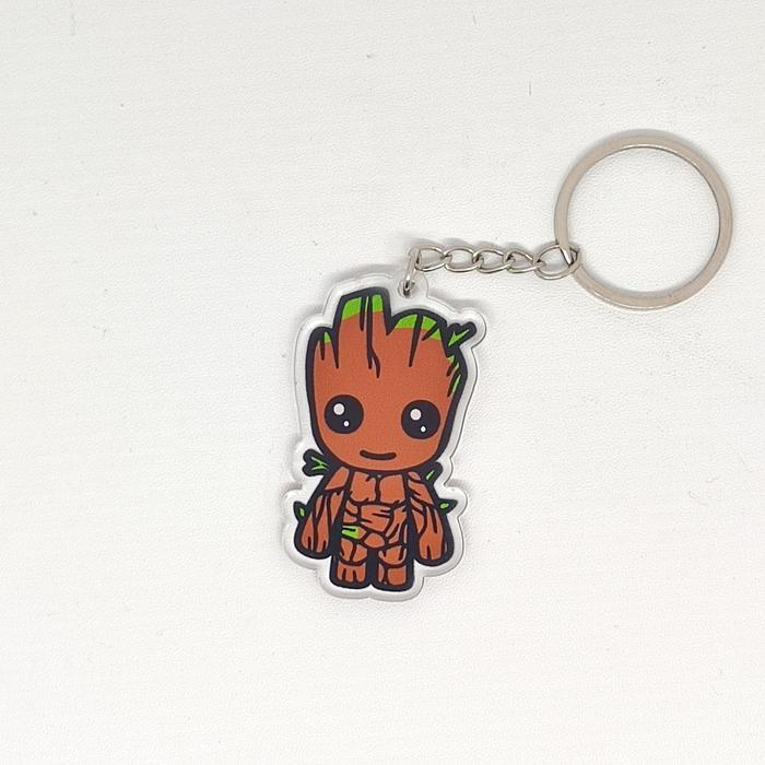 FEELIO - Gantungan Kunci Acrylic 3mm Marvel Superheroes chibi Deadpool Wolverine Spiderman Gwen Loki