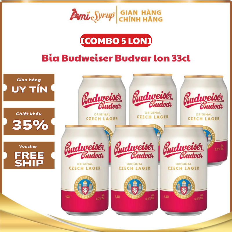 [Giá Sỉ Hỏa Tốc HN] Bia Vàng Budweiser Budvar Original 5% Lon 330ml Bia Tiệp Truyền Thống
