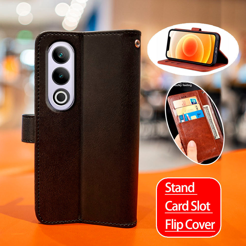 Vintage Cổ Điển Da Cho OnePlus Ace 3V PJF110 Ví Folio Vỏ Điện Thoại Lật Notebook Bao Từ Chân Đế Thẻ