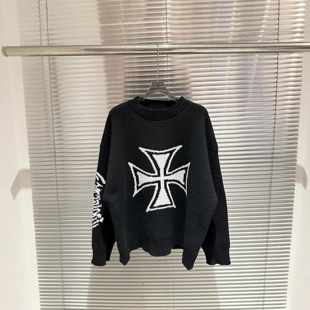 LNMQ Grailz Project G/R 212Iron Cross Sanskrit Casual Versatile Collar Sweater