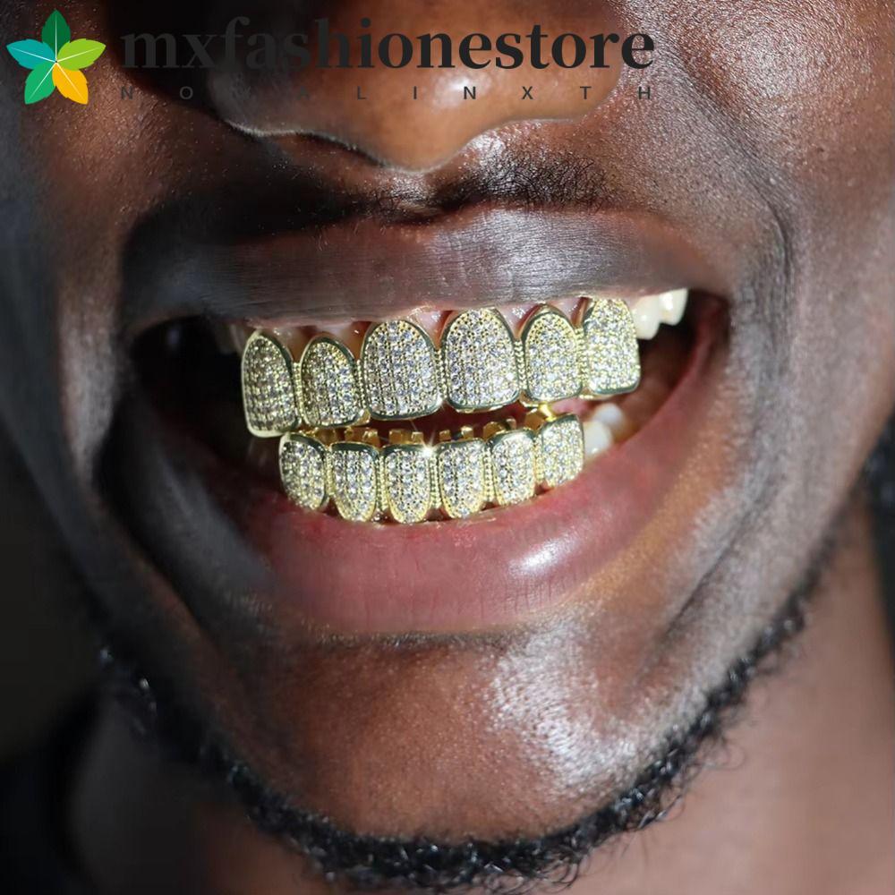 MXFA Răng Grillz Bộ, Thiết Kế Có Thể Tháo Rời Hip Hop Hiphop Răng Grillz, Punk Trang Sức Rỗng Trên &