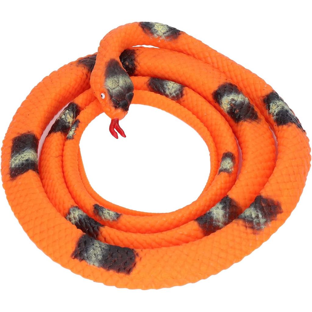 Đồ chơi rắn cao su giả thực tế, rắn giả màu cam lớn rắn prank cao su thực tế để giữ chim đi, rắn đồ 