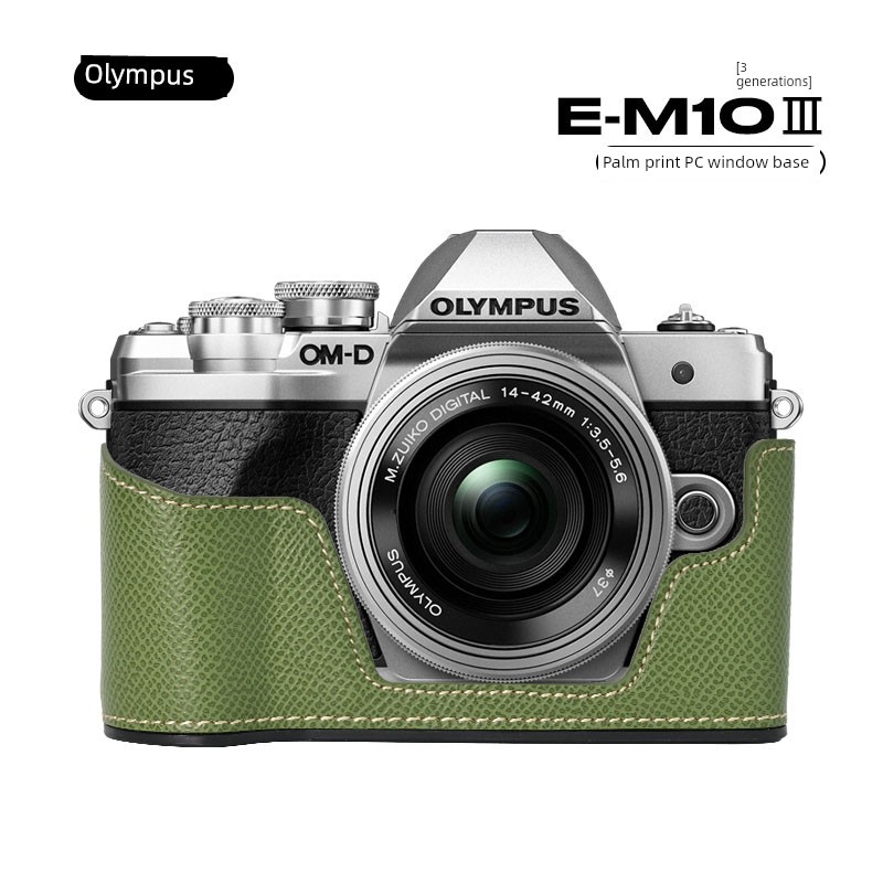 Thích hợp cho Olympus EM10 III / IV Half Cover Window Palm Pattern Base ep7 Túi đựng máy ảnh Vỏ da b