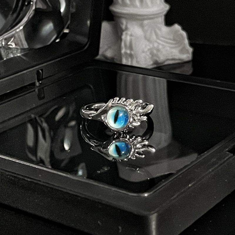 New Product#Devil's Eye Open Ring for Women Cat Eye Niche Light Luxury High-End Personality Minimali