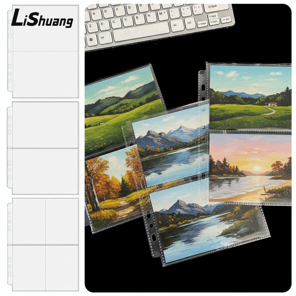 LISHUANG 10 Cái A5 Kpop Photocard Binder, PP DIY Kpop Photocard Binder Sheets, Bền Trong Suốt Bảo Vệ