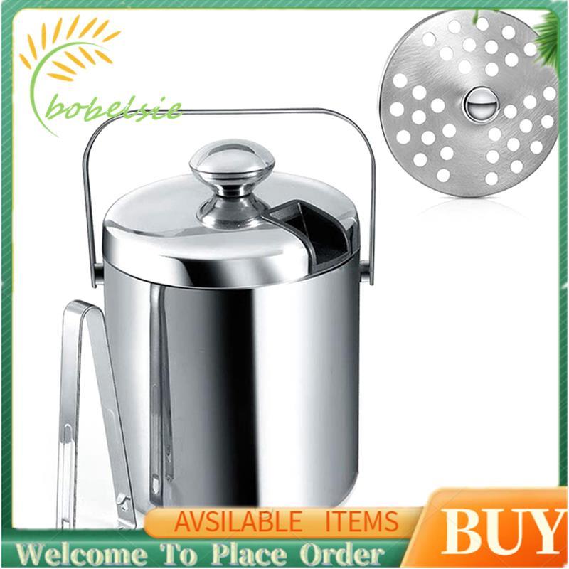 Xô đá có nắp, Xô đá hai lớp có nắp, bằng thép không gỉ, Xô đá cách nhiệt 1,3 lít