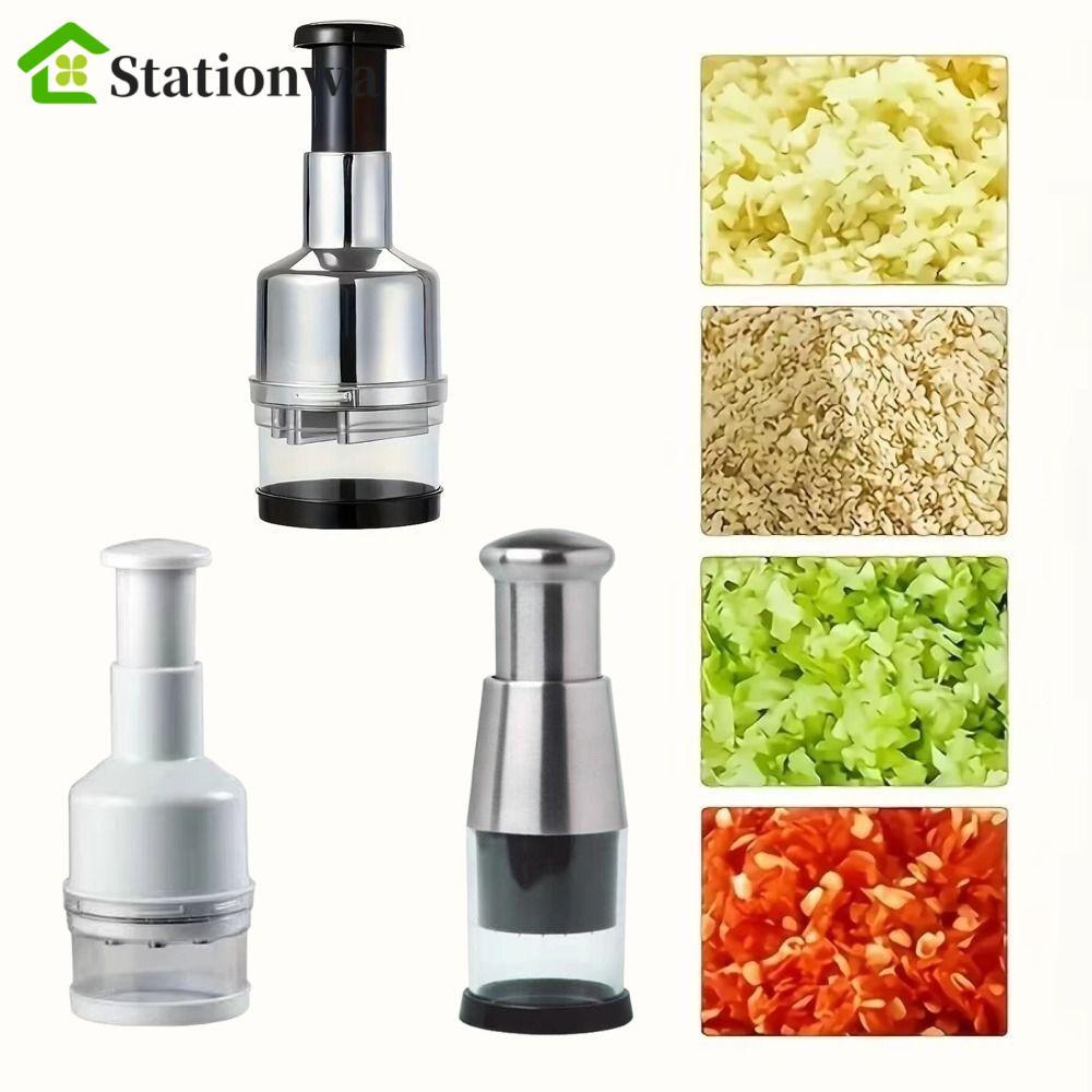 STATIONWA Onion Chopper, Máy ép tỏi cầm tay ép thủ công, Máy xay gừng Dụng cụ nấu ăn nhỏ gọn bằng th