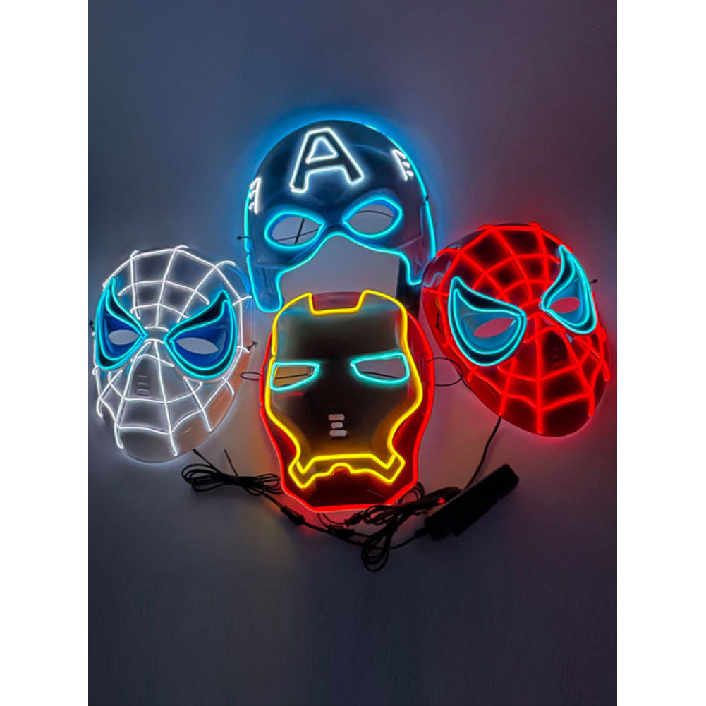 Dạ Quang Marvel Người Nhện Mặt nạ Người Sắt Hulk Captain America Marvel Phim Ánh Sáng Lạnh Đồ Chơi Đ