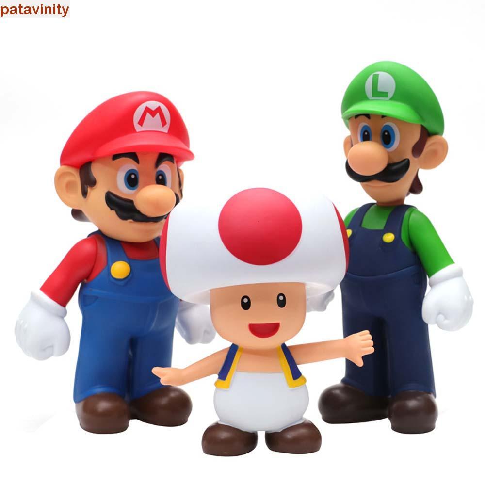 PATAVINITY Hình Đồ Chơi Đồ Trang Trí Nhà Tượng Anime Bộ Sưu Tập Mô Hình Mô Hình Mario Luigi Super Ma