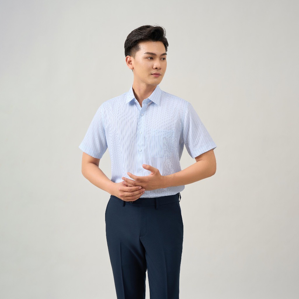 Áo Sơ mi nam cộc tay May 10 form RegularFit mã 010124089GB AD154