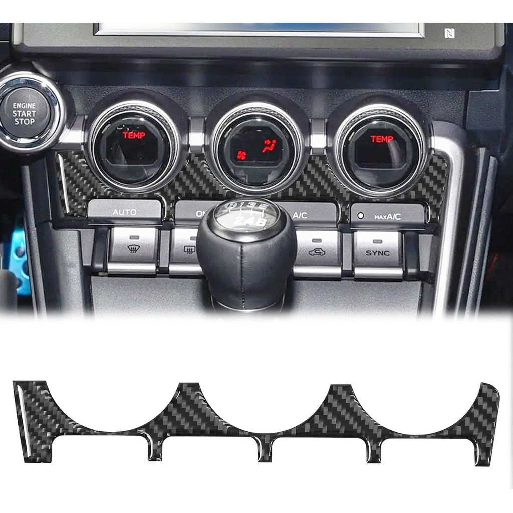 SUNJIKA Tương thích với bảng điều khiển trung tâm bằng sợi Carbon Điều hòa nút Bảng điều khiển bao g