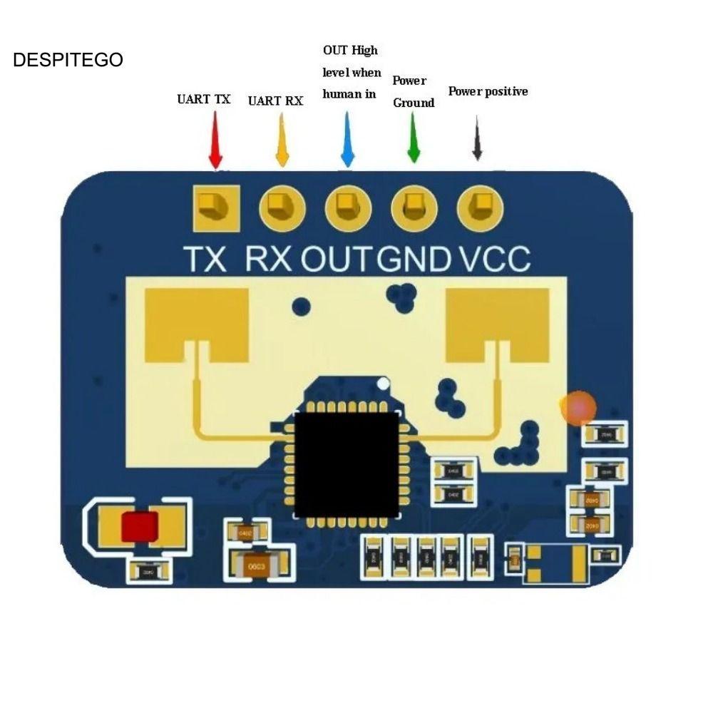 Cảm biến radar DESPITEGO 24GHz, Phát hiện không tiếp xúc Cảm biến LD2410C độ nhạy cao, Radar sóng MM