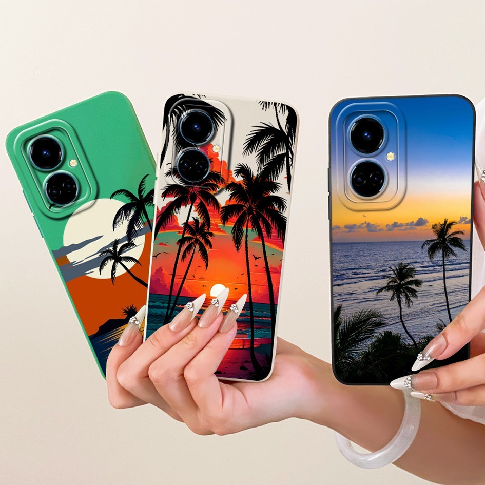 Dành Cho Tecno Camon 19 CI6n Ốp Lưng Thời Trang Hoàng Hôn Bảo Vệ Camera Vỏ Silicon Mềm Cho Tecno Cam