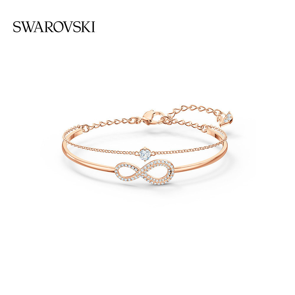 [Hàng có sẵn] Vòng tay nữ Swarovski NFINITY Ánh sáng đơn giản sang trọng Niche cao cấp [Túi quà tặng