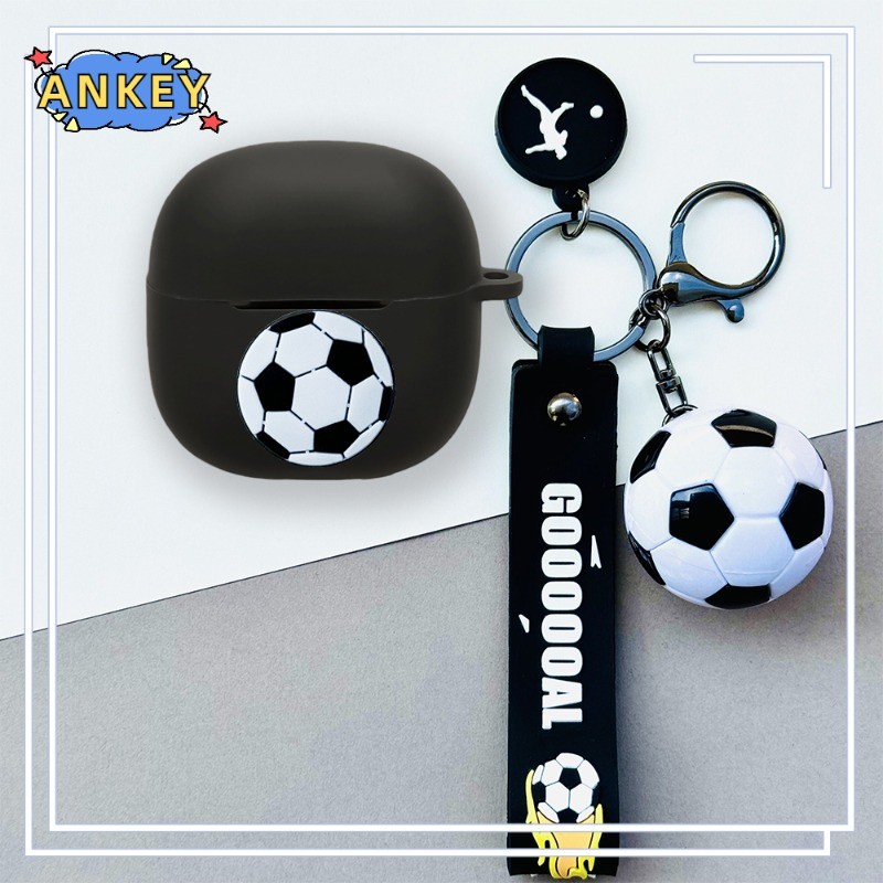 Case for Redmi Buds 8 Active Silicone Cartoon cool boy football Pattern Cases With Hook Protective S