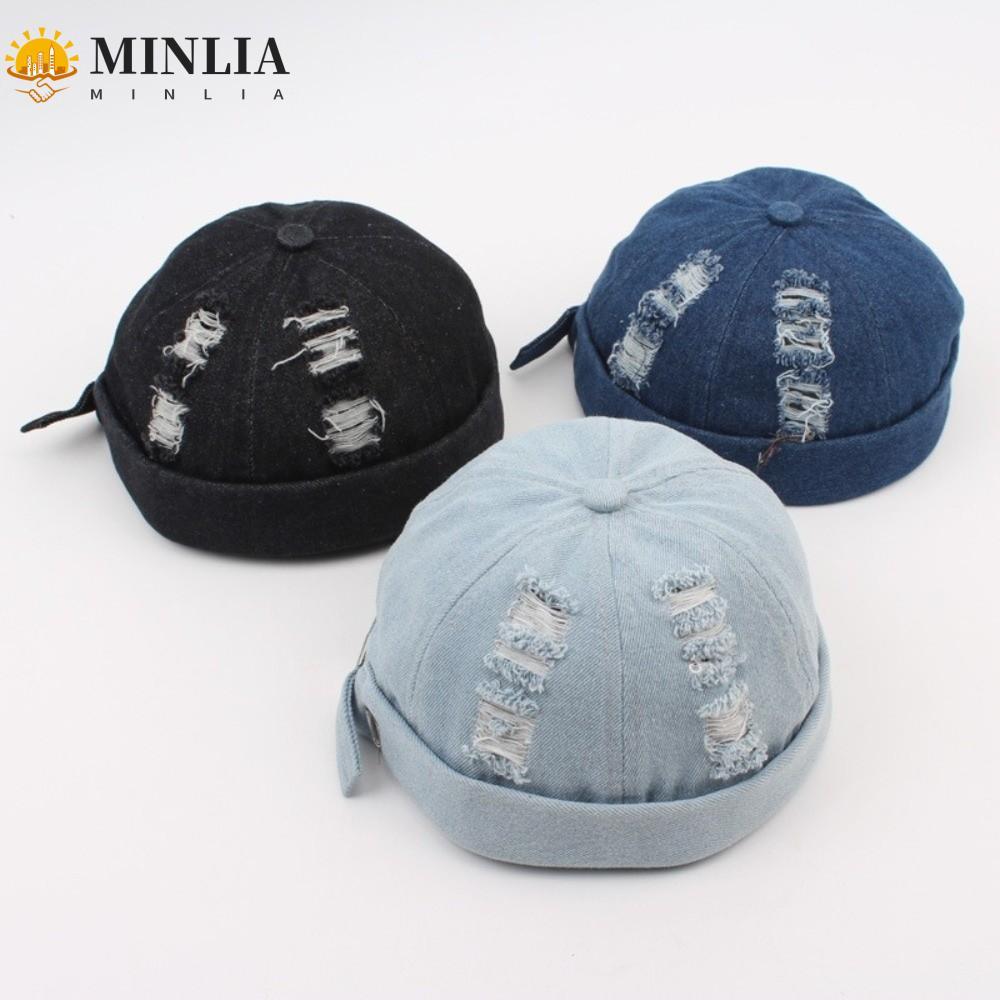 Mũ Docker MINLIA màu trơn denim unisex