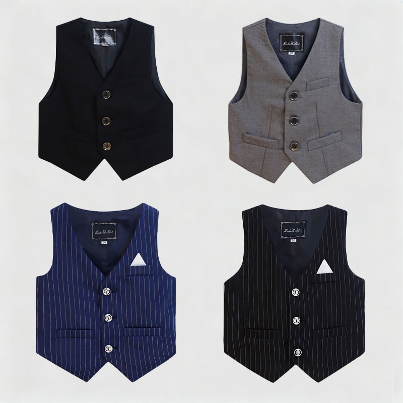 Áo vest biểu diễn của bé trai 1-13 tuổi Áo biểu diễn hiệu suất đi học Áo vest chụp ảnh trẻ em