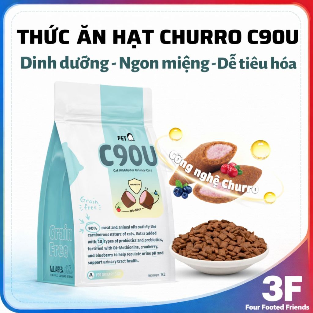 PetQ Churro C90U Cat Food 40%+ Protein 90% Meat | 3FStore