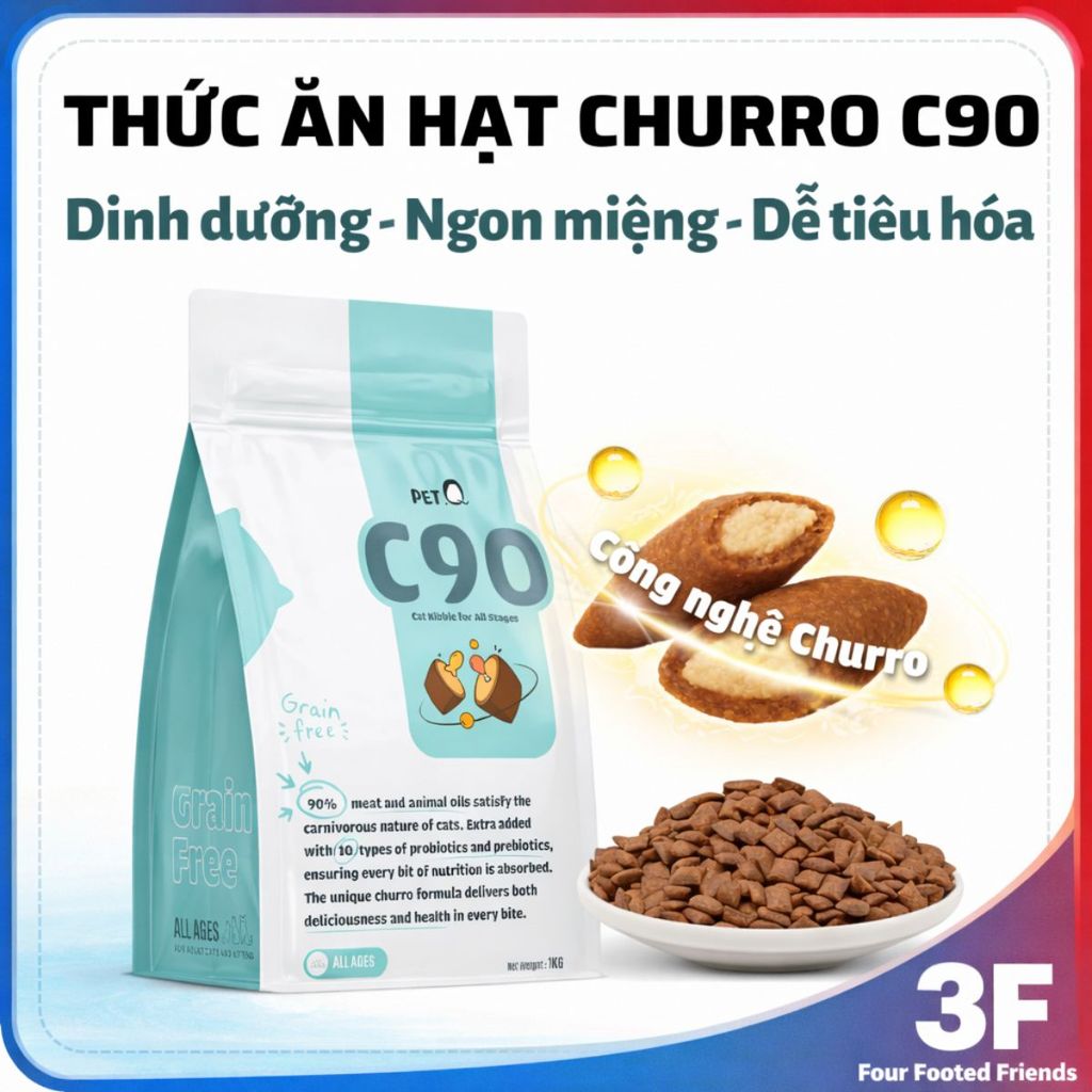 PetQ Churro C90 Cat Food 40%+ Protein 90% Meat | 3FStore