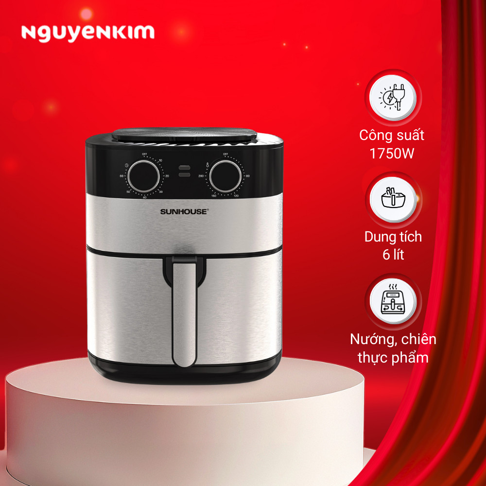 Nồi chiên không dầu Sunhouse 6 lít SHD4026