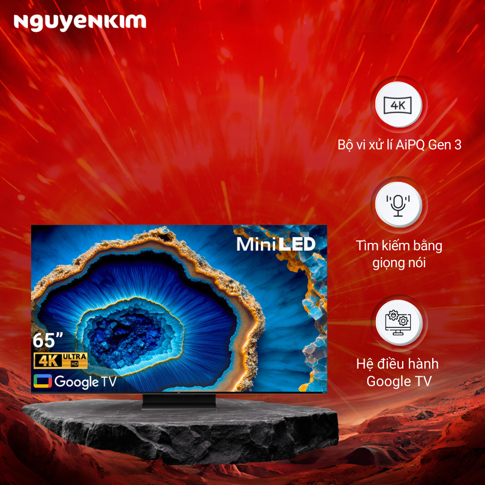 Google Tivi QD-Mini LED TCL 4K 65 inch 65C755