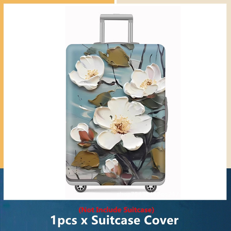 Thực Vật In Hoa Họa Tiết Vali Bao Da Đàn Hồi Cao Hành Lý Chống Bụi 18-32Inch Vali Phụ Kiện Thiết Yếu