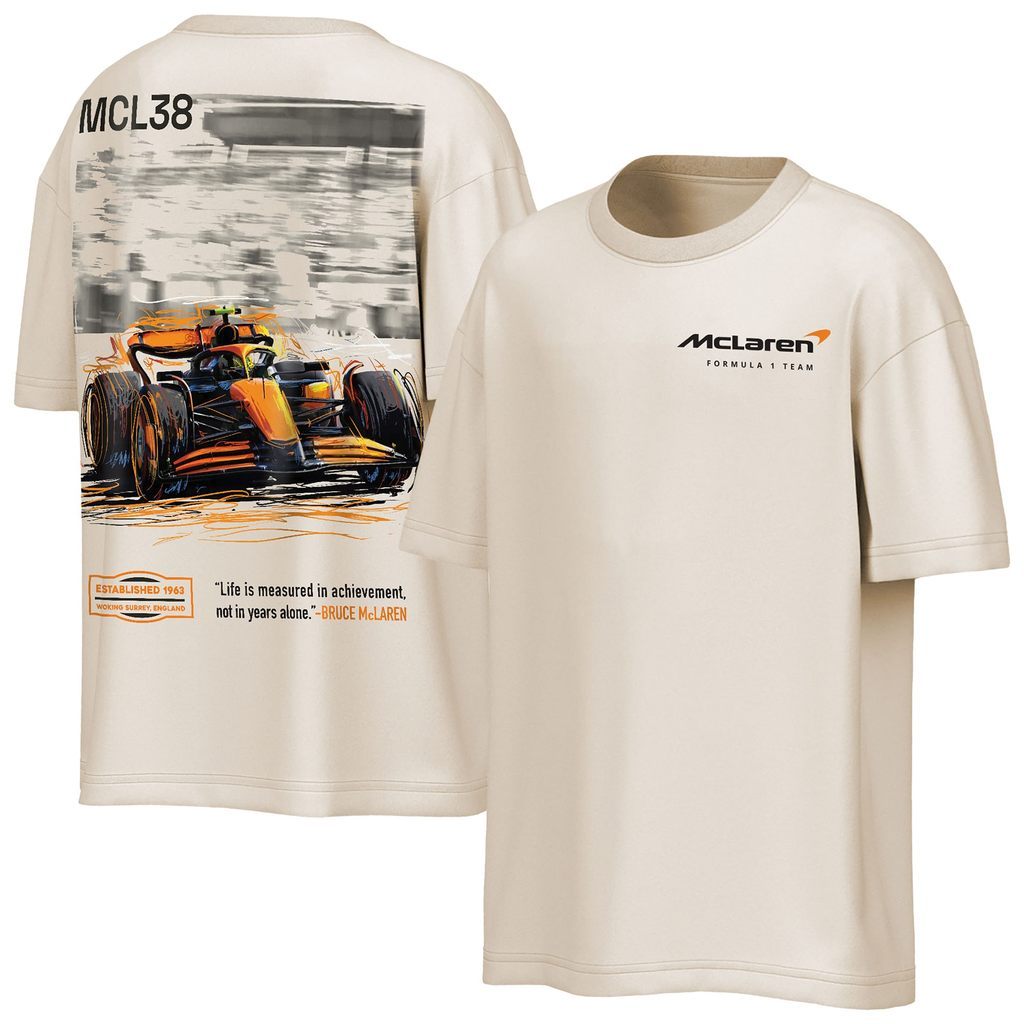 F1 Đua Xe McLaren - Áo Thun Nam Cổ Điển, 100% Bông, Tay Ngắn