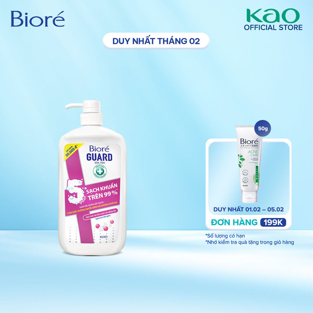 Biore Sữa Tắm Sạch Sâu Kháng Khuẩn - Sạch Mịn Thư Giãn Biore Guard 1.2kg