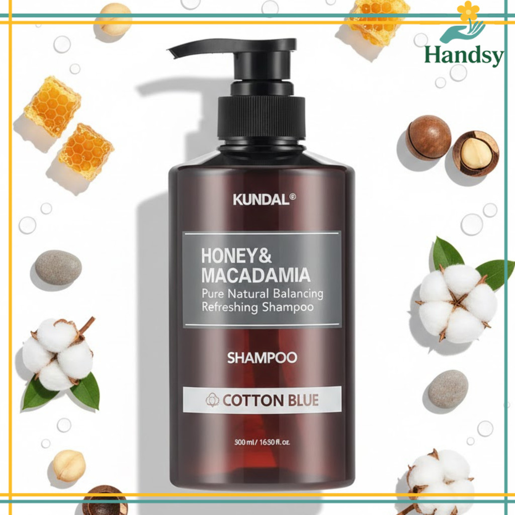 KUNDAL Honey & Macadamia Nature Shampoo 500ml - Cotton Blue, From Korea