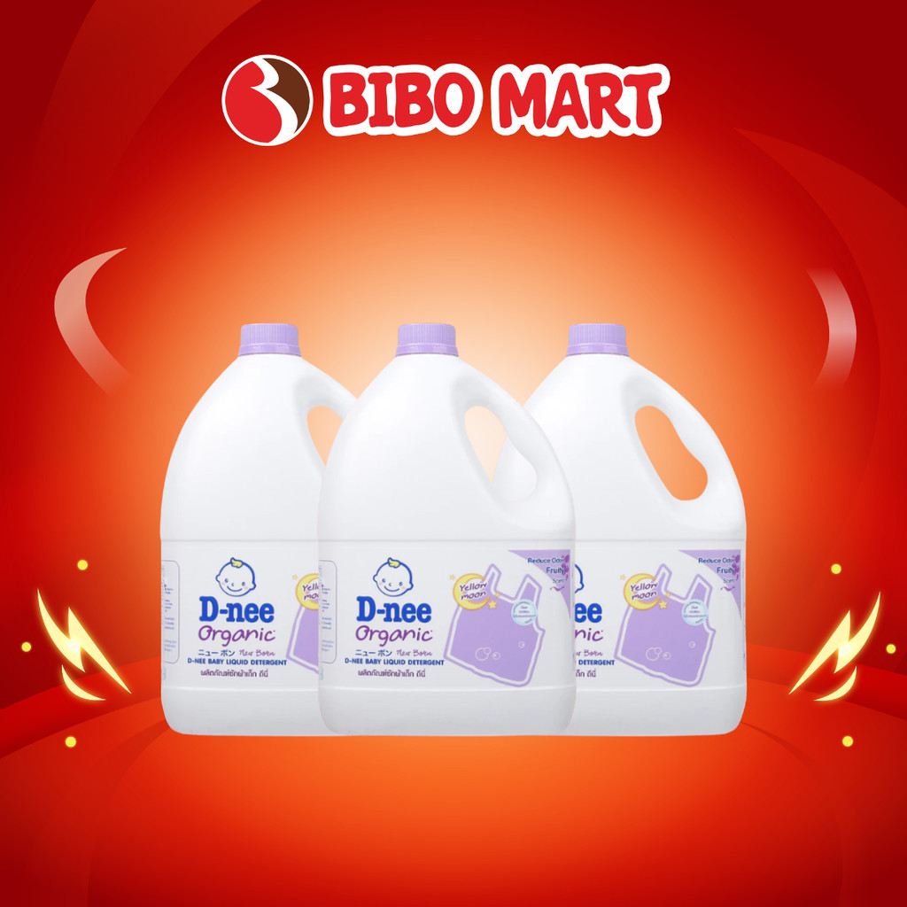 Nước Giặt Quần Áo Em Bé Dnee Yellow Moon Thơm Nhẹ Dịu An Toàn Cho Làn Da Trẻ Em 2.8L/3L - Bibomart