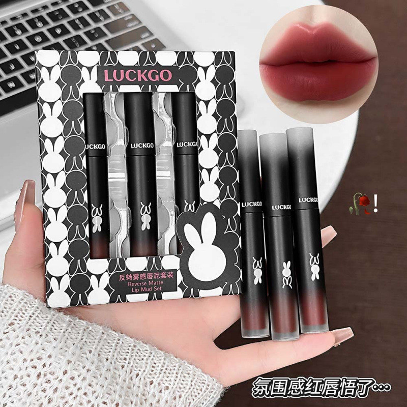 LUCKGO Matte Lip Clay Set Matte Velvet Lip Glaze