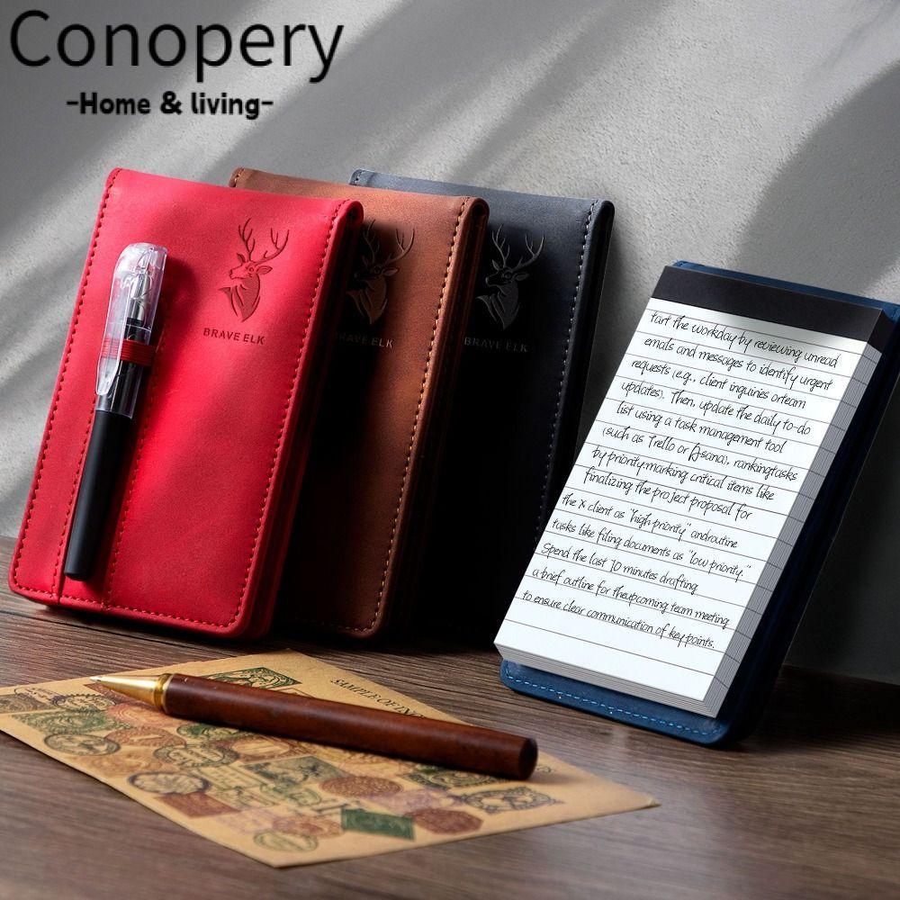 Sổ tay bỏ túi CONOPERY, Sổ tay A7 ngang dòng A7, Sổ kế hoạch bọc da Portbale đa chức năng dành cho s