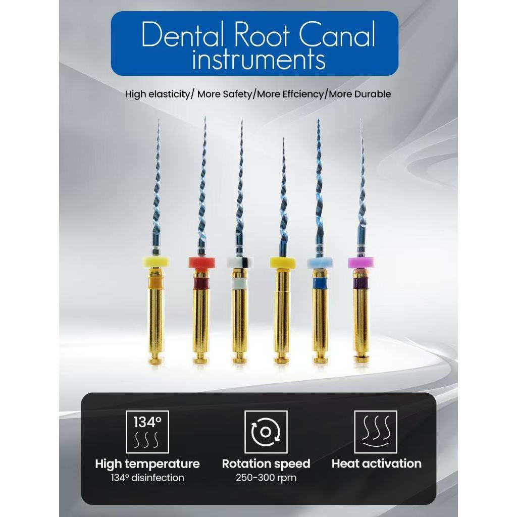 6 Cái / hộp Kích Hoạt Nhiệt Nha Khoa Tập Tin Xanh NITI Endo Root Canal Files